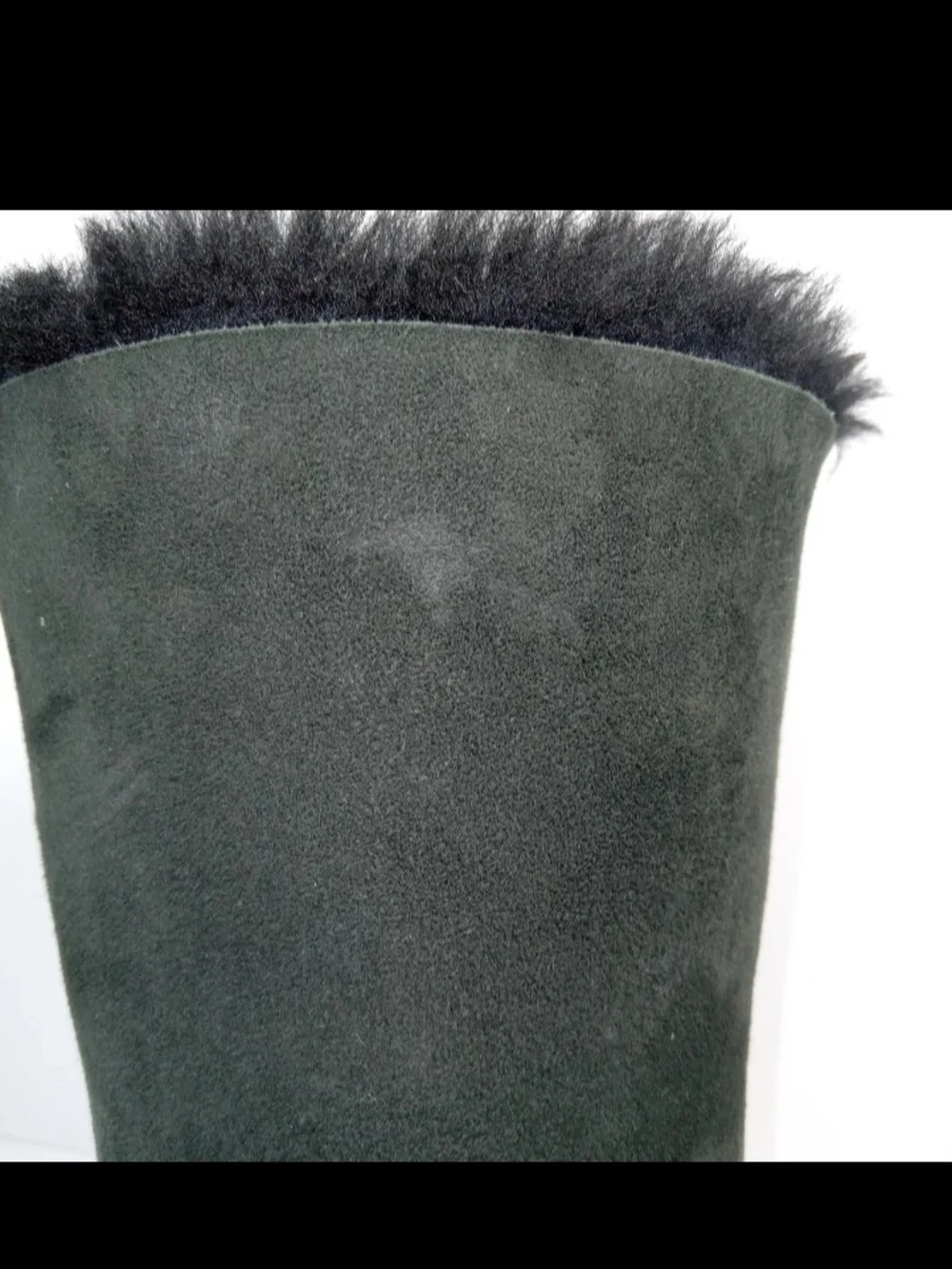 Ugg Bailey Bow Tall II Women’s Dark Green Suede Shearling Winter Boots Sz 4 US